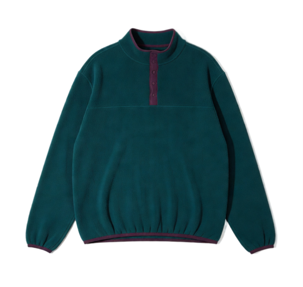 Vintage Lands End Polartec Fleece Snap Pullover XL Teal Purple like new!